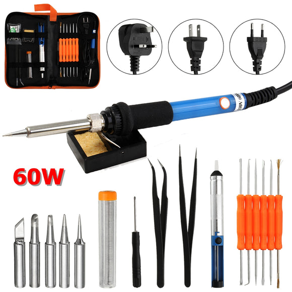 60W Electric Adjustable Temperature 200C-450C Welding Soldering Iron Tool Kit Set