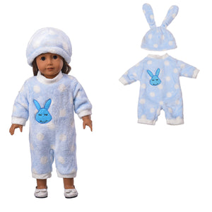 Dolls Pajamas Sleeping Clothes Fit For Doll Jumpsuit Suit With Cute Hat 18inch Kids Birthday Gift