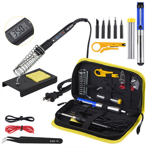 JCD 908S 80W Soldering Iron Tool Kit Adjustable Temperature 110V 220V LCD Solder Welding Tools Ceramic Heater Soldering Tips Desoldering Pump 180~500