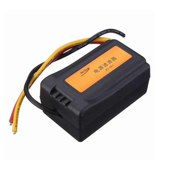 DC 12V Power Supply Pre-wired Black Plastic Audio Power Filter for Car