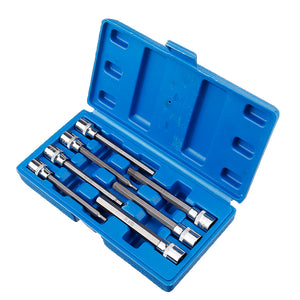 Drillpro 7Pcs 3/8 Drive Long Reach Hex Bit Socket Set 3-10mm CR-V Screwdriver Head Set"