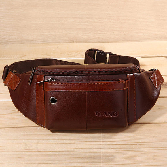 Men Multifunctional Classic Minimalist Fashion Earphone Pocket Waist Bag Crossbody Bag