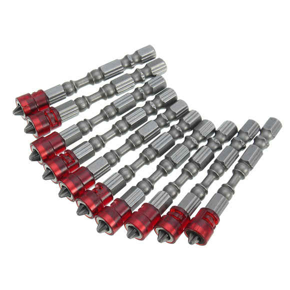 Effetool 10pcs 65mm PH2 Magnetic Screwdriver Bits 1/4 Inch Hex Shank Screwdriver Bit