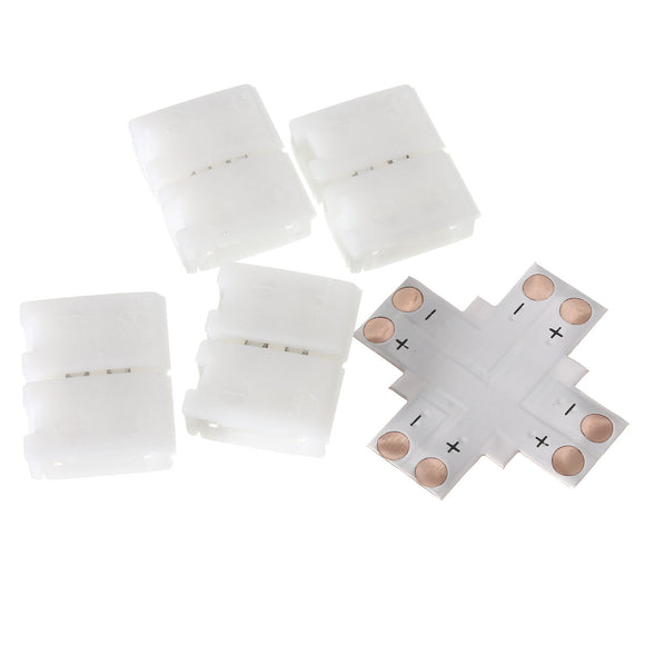 8mm +/T/L Shape 2 Pin 3528 LED Strip PCB Corner Connector for Single Color Lighting