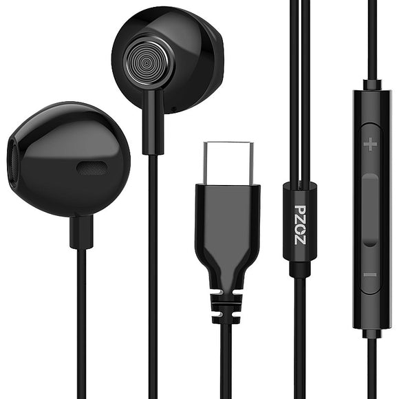 PZOZ S1 Wired Control Type-C Headset Bass Stereo In-Ear Sport Earphone With Mic for Xiaomi Mi Mix 2S 8 SE