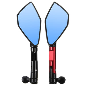 Pair 8mm/10mm Motorcycle Rearview Mirrors Triangle CNC Aluminum