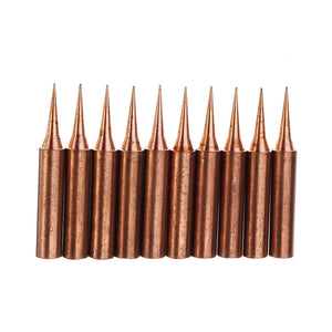 10Pcs Pure Copper Iron Tips 900M-T-I Soldering Tips for Soldering Rework Soldering Iron Station