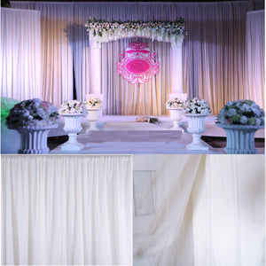 White Sheer Silk Drapes Panels Hanging Curtains Backdrop Home Wedding Party Decor