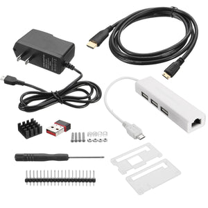 5V 2A Case Starter Kit Adapter + Heatsink + Header Pins For Raspberry Pi Zero / Zero