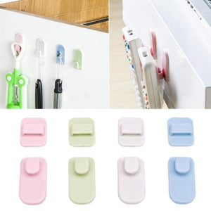 2pcs Wall Storage Hook Remote Tv Air Conditioner Transmitter Holder Plastic Sticky Hooks