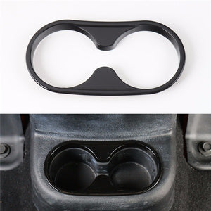 Black ABS Rear Passenger Seat Cup Holder Trim Cover Frame for Jeep Wrangler 2011-2016