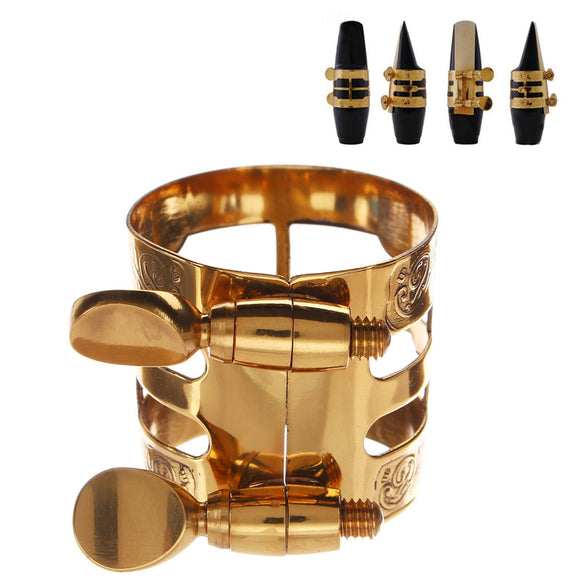 1Pc Gold Plated Alto Saxophone Mouthpiece Ligature  Clip