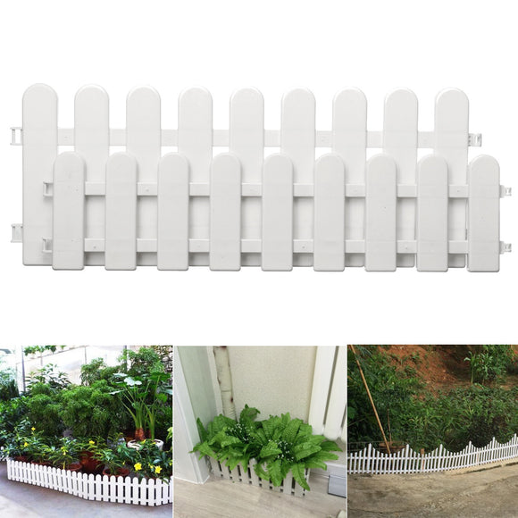 12pcs Flexible Garden Lawn Grass Edging Picket Border Panel Plastic Wall Fence Board