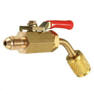 Red Brass Shut Valve For A/C Charging Hoses HVAC 1/4 Inch AC Refrigerant R410a R134a