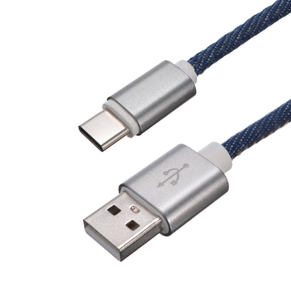 3Pcs TIANSTON Denim 2A USB Type-C 1m/3.28ft Charging Data Cable For Samsung Xiaomi