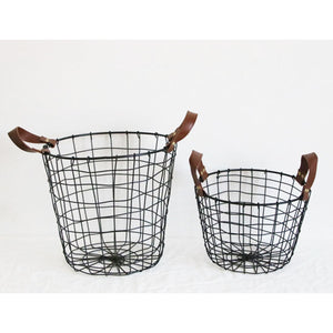 Black Metal Wire Backet Paper Bin kitchen bedroom bathroom Storage Wastebasket Trash Can