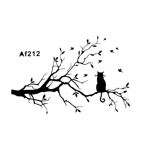 Modern Cat Tree Branches Wall Sticker Sofa Restaurant Wall Decor PVC Removable