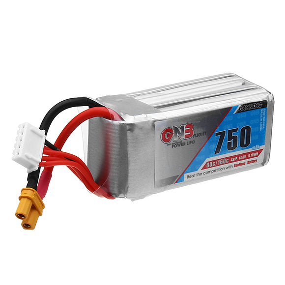 Gaoneng GNB 14.8V 750mAh 80C 4S XT30 Plug Lipo Battery for RC Drone