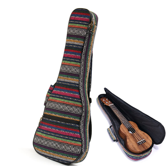 Soft Pad Cotton Folk Style Hand Portable Bag Case Cover for 26 inch Ukulele