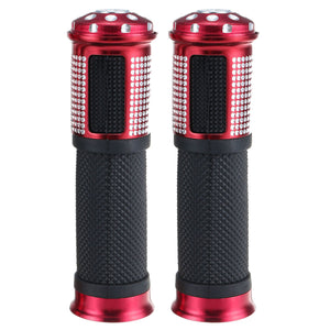 Pair 7/8 22mm Motorcycle Hand Grip Bar Motor Bike Handlebar Aluminum Rubber