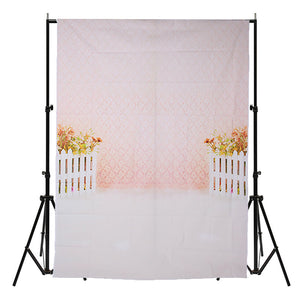 5x7FT Flower Fence Pink Photography Backdrop Background Studio Prop