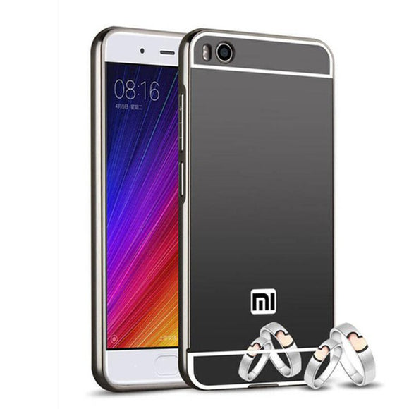 Luxury Plating Frame Mirror Back Cover Case Skin Bumper For Xiaomi Mi 5s Mi5s