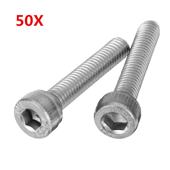 Suleve M3SH5 50Pcs M3 Stainless Steel Hex Socket Cap Head Screws Bolts 4-20mm Optional Length