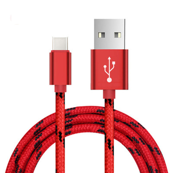 Nylon Braided Aluminum Alloy 1M Type-C Data Cable for Samsung S8 Xiaomi