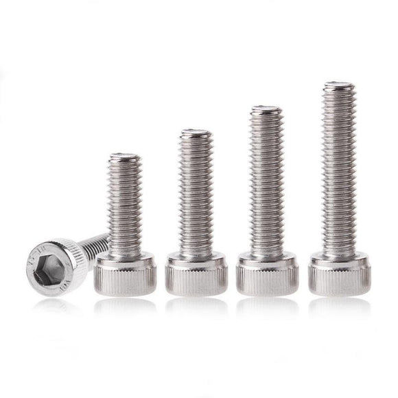 Suleve M4SH5 50Pcs M4 304 Stainless Steel 10-20mm Hex Socket Cap Head Screw Bolts Nut Optional Length