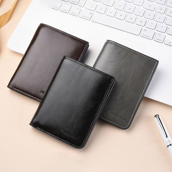 Men Faux Leather Fashion Short Wallet Multifunctional Card Holder