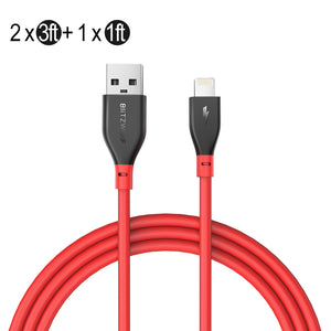 BlitzWolf BW-MF11 2x3ft + 1x1ft Data Cable Set 2.4A Lightning Compatible Fast Charging  For iPhone X XR XS Max iPad Mini Pro