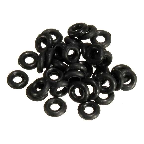 Suleve M2SW1 50pcs Black Rubber O Rings Anti Slip Aluminum Darts Washers