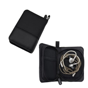 HZSOUND Portable Canvas PU Leather Earphone Digital Accessories Storage Bag