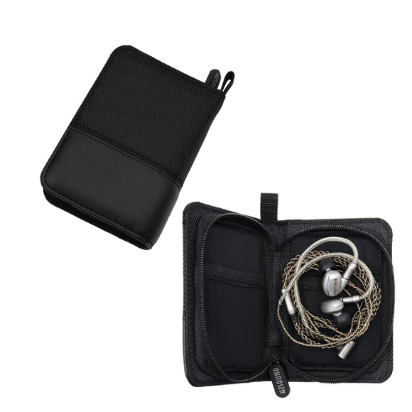 HZSOUND Portable Canvas PU Leather Earphone Digital Accessories Storage Bag