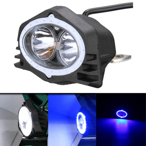 10W 7000K 10-80V LED Motorcycle Owl-shaped Front-view Auxiliary Spotlight Headlights