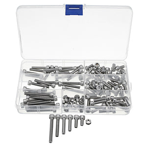 Suleve M5SH3 110Pcs M5 Stainless Steel 10-40mm Hex Socket Cap Screw Allen Bolt Assortment Kit