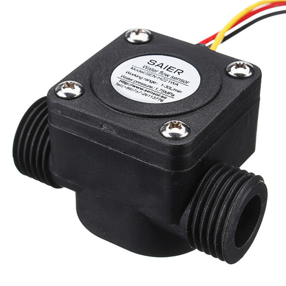 G1/2 Inch 1.75Mpa Water Flow Sensor Flow Meter 1-30L/min 15mA