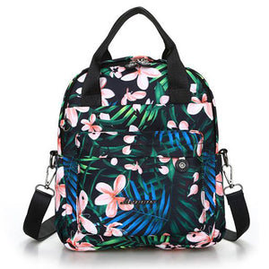 Waterproof Casual Handbag Flower Trend Multifunctional Backpack For Ladies