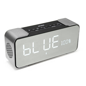 Ifkoo Q8 2*4W 2500mAh Mirror LED Display Alarm Clock Wireless Bluetooth Speaker With Mic FM AUX TF