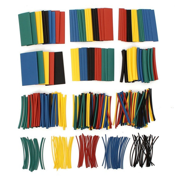 410pcs 2:1 Polyolefin Halogen-Free Heat Shrink Tube Sleeving 5 Color 10 Size