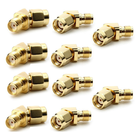 10PCS 45/135 Degree RP-SMA Male to SMA Female Antenna Adpater Connector For FPV Goggles VTX RX RC Drone