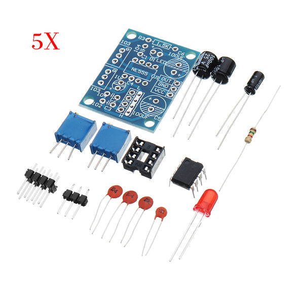 5pcs DIY NE555 Square Wave Signal Generator Pulse Generator Electronic Production Kits