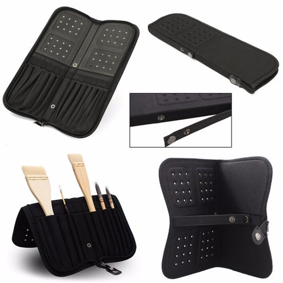 13 Slot Canvas Makeup Brush Case Drawing Holder Acrylic Gouache Painting Bag