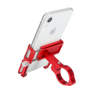 Aluminum Alloy Bike Bicycle Motorbike Handlebar Phone Holder With Silicone Strap For 3.5 inch-6.2 inch Smart Phone