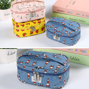 Women Waterproof Storage Bag Portable Print Cosmetic Bag Travel Wash Storage Bag Handbag