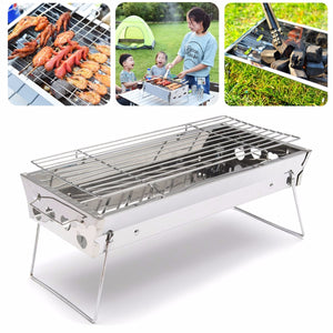 Stainless Steel Portable Outdooors Camping Table Top Barbecue Grill BBQ Cooking