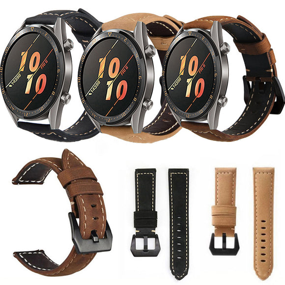 Bakeey Genuine Leather Strap Scrub Watch Band for Huawei GT Active Smart Watch