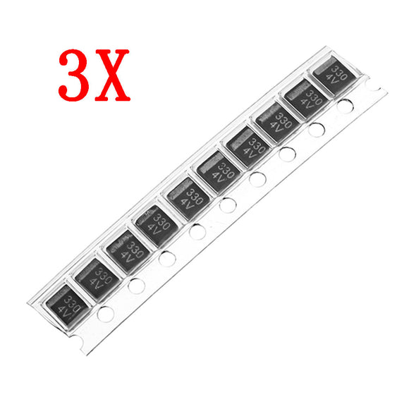 30pcs NEC NRB337M004R8 4V 330UF SMD Tantalum Capacitor B-Type Black