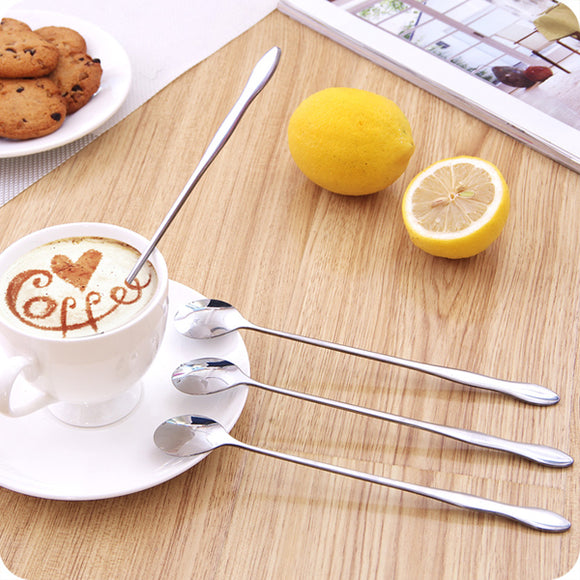 Stainless Steel Gourd Shape Long Handled Spoon Coffee Stirring Spoon Multifunction Dining Tools