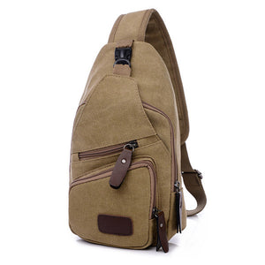 Men Canvas Leisure Shoulder Bag Vintage Style Crossbody Chest Pack